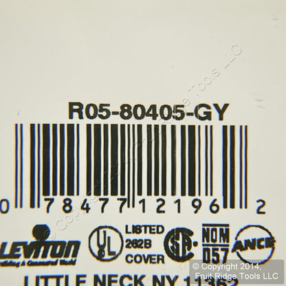 Leviton 80405-GY Gray 2-Gang Toggle Switch Decora GFI Plastic Standard Wallplate