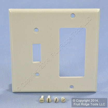 Leviton 80405-GY Gray 2-Gang Toggle Switch Decora GFI Plastic Standard Wallplate