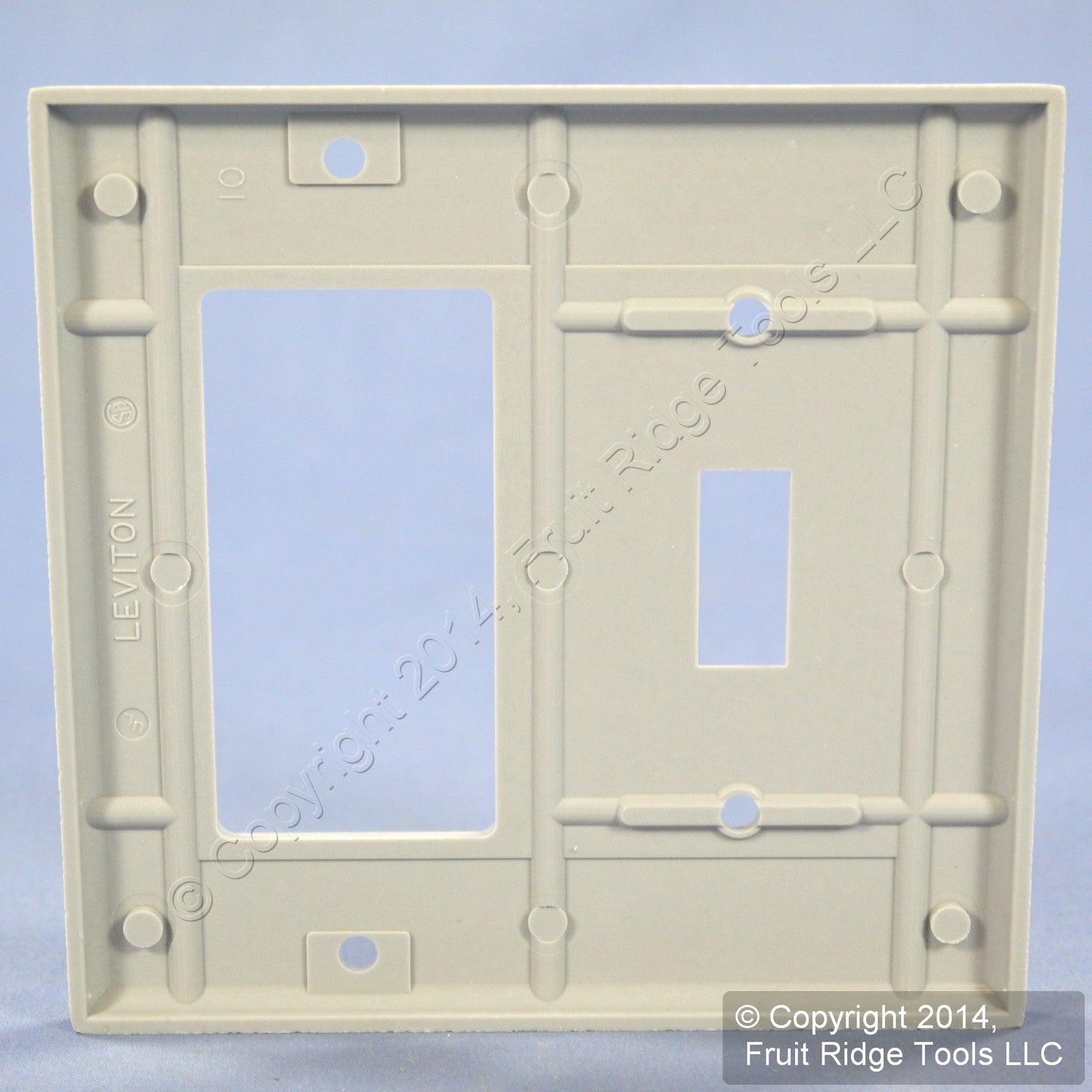 Leviton 80405-GY Gray 2-Gang Toggle Switch Decora GFI Plastic Standard Wallplate