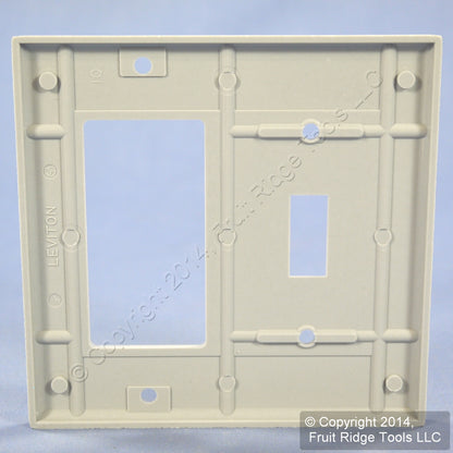 Leviton 80405-GY Gray 2-Gang Toggle Switch Decora GFI Plastic Standard Wallplate