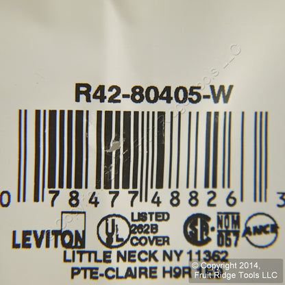 Leviton White Decora Receptacle Toggle Switch Cover Thermoset Wall Plate 80405-W