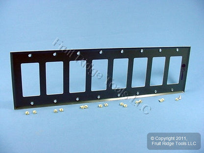 Leviton 80408-I Ivory 8-Gang Decora GFCI Painted Metal Standard Wallplate Cover