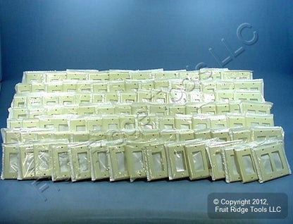 100 Leviton Almond Decora 2G Standard Wallplate GFCI GFI Smooth Covers 80409-A