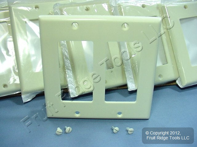 100 Leviton Almond Decora 2G Standard Wallplate GFCI GFI Smooth Covers 80409-A