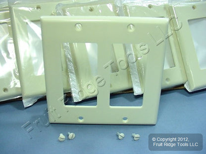 100 Leviton Almond Decora 2G Standard Wallplate GFCI GFI Smooth Covers 80409-A