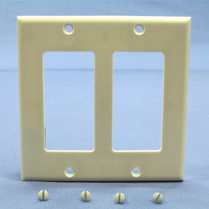 Leviton 80409-A Almond 2-Gang Decora Plastic Standard Wallplate Cover 15-pack
