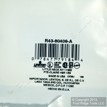 Leviton 80409-A Almond 2-Gang Decora GFCI GFI Plastic Standard Wallplate Cover