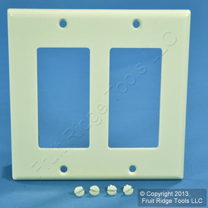Leviton 80409-A Almond 2-Gang Decora GFCI GFI Plastic Standard Wallplate Cover