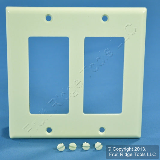 Leviton 80409-A Almond 2-Gang Decora GFCI GFI Plastic Standard Wallplate Cover