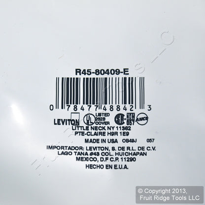 Leviton 80409-E Black 2-Gang Plastic Decora Standard GFCI GFI Wallplate Cover