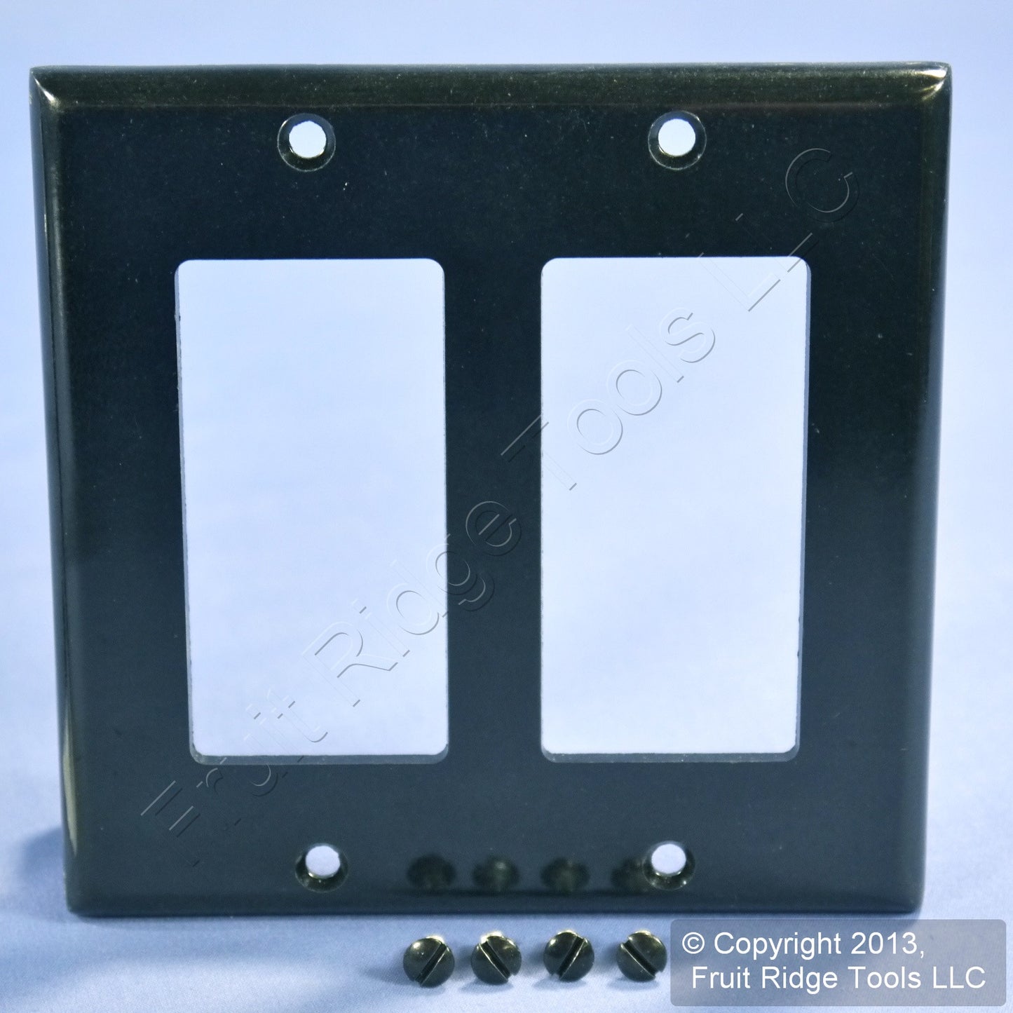 Leviton 80409-E Black 2-Gang Decora GFCI Plastic Standard Wallplate Covers 2pcs
