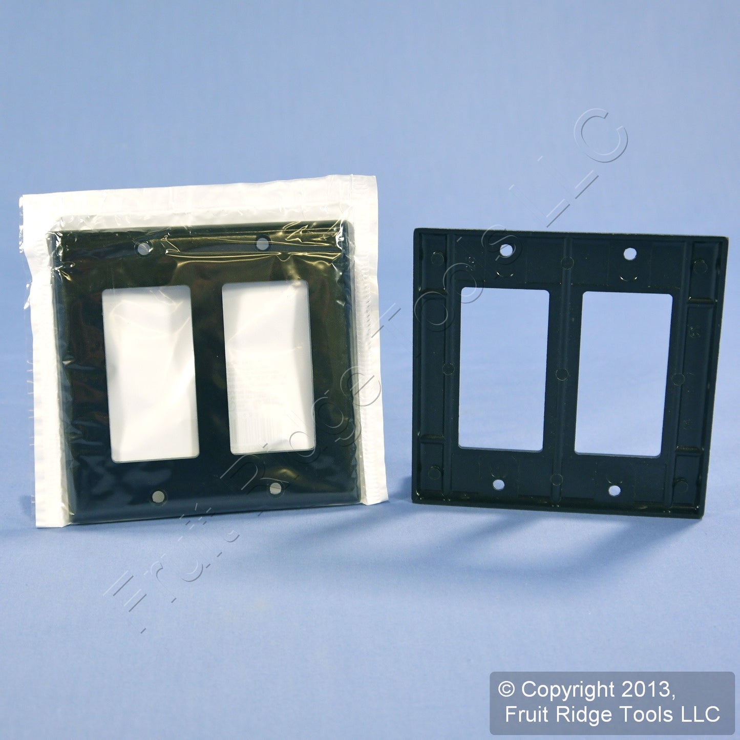Leviton 80409-E Black 2-Gang Decora GFCI Plastic Standard Wallplate Covers 2pcs