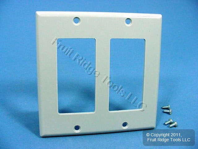 Leviton 80409-GY Gray 2-Gang Decora GFCI GFI Plastic Standard Wallplate Cover