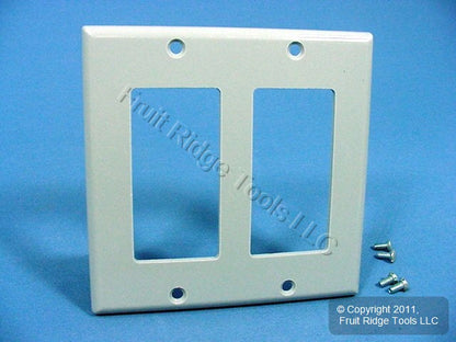 Leviton 80409-GY Gray 2-Gang Decora GFCI GFI Plastic Standard Wallplate Cover