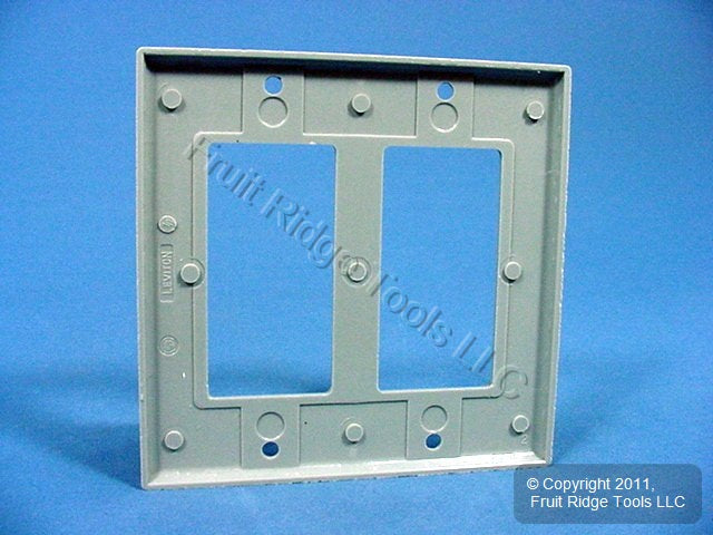 Leviton 80409-GY Gray 2-Gang Decora GFCI GFI Plastic Standard Wallplate Cover