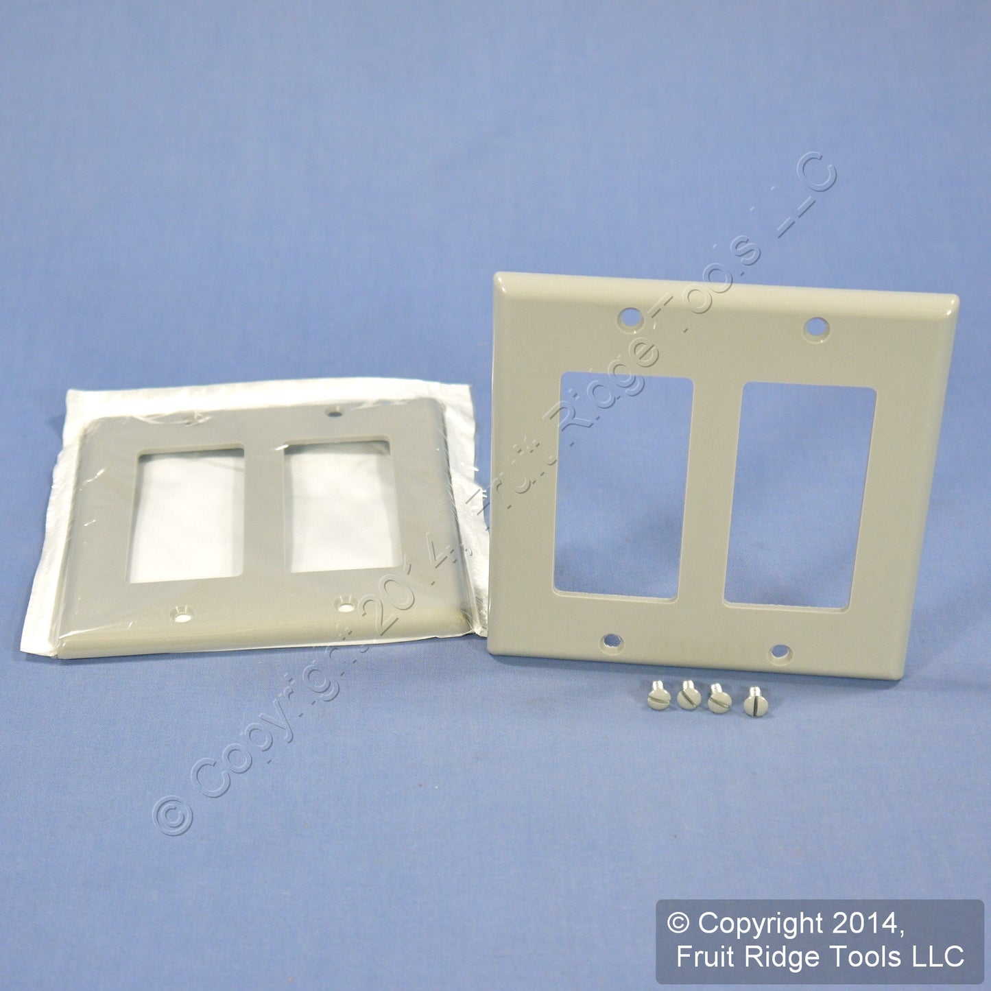 Leviton 80409-GY Gray 2-Gang Decora GFCI Plastic Standard Wallplate Covers 2pcs
