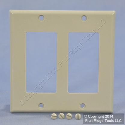 Leviton 80409-GY Gray 2-Gang Decora GFCI Plastic Standard Wallplate Covers 2pcs