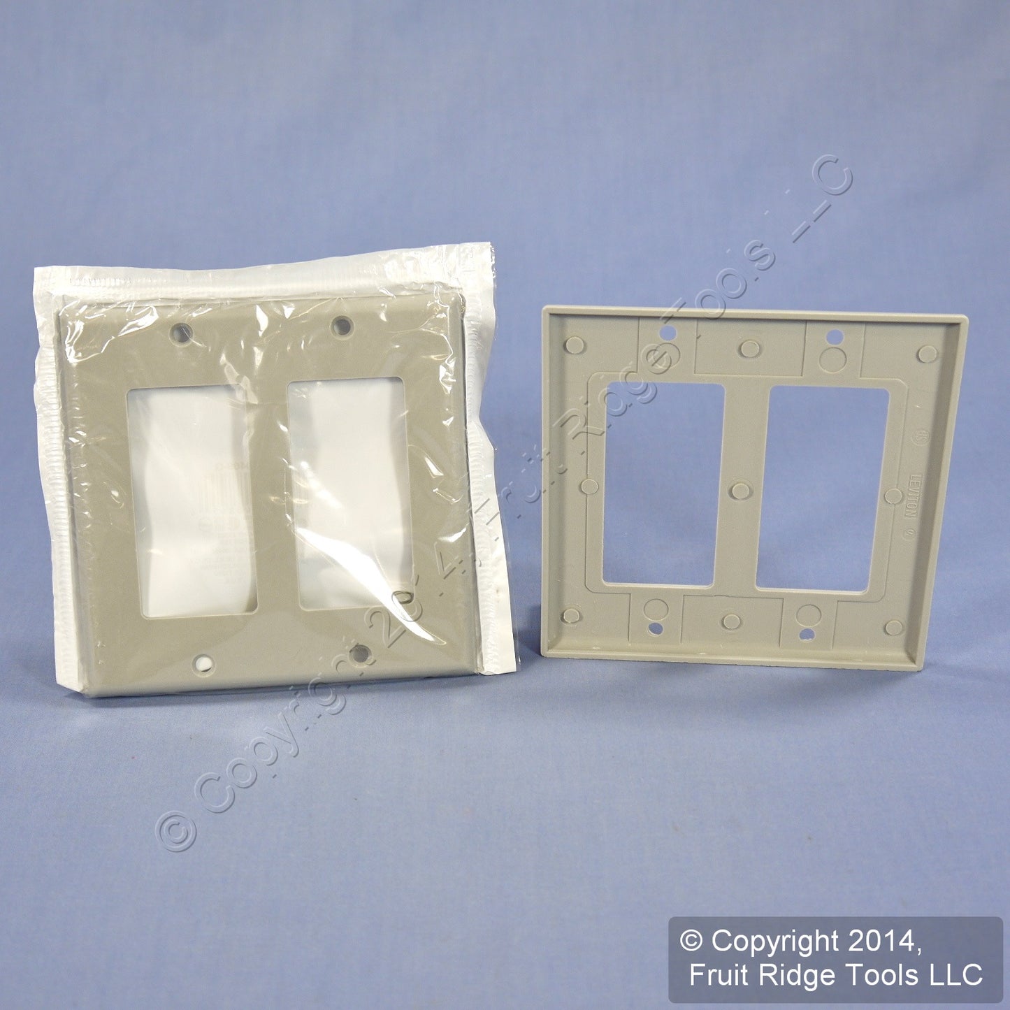 Leviton 80409-GY Gray 2-Gang Decora GFCI Plastic Standard Wallplate Covers 2pcs