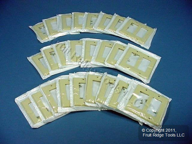Leviton 80409-I Ivory 2-Gang Decora GFCI Plastic Standard Wallplate Covers 25pcs