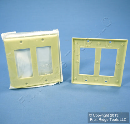 Leviton 80409-I Ivory 2-Gang Decora GFCI Plastic Standard Wallplate Covers 2pcs