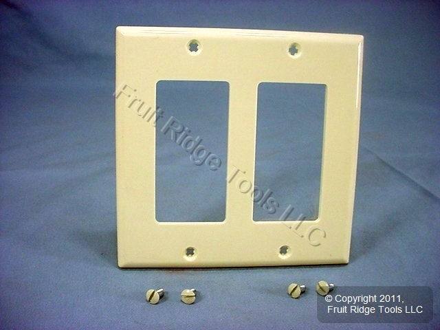 Leviton 80409-NA Almond 2-Gang Decora Unbreakable Nylon Wallplate Cover 20pcs