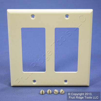 Leviton 80409-NA Almond 2-Gang Unbreakable Nylon Decora Standard Wallplate Cover