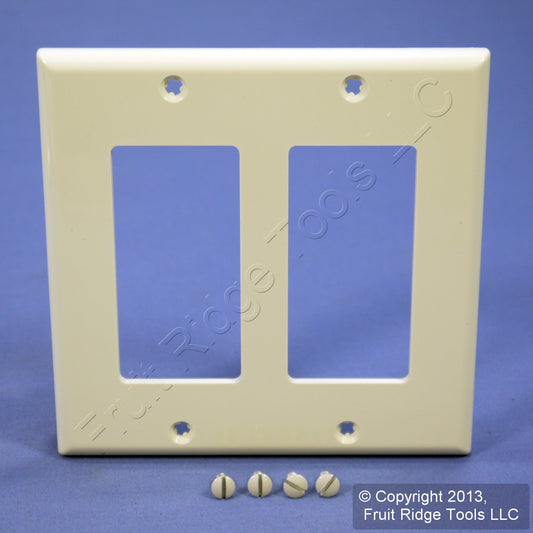 Leviton 80409-NA Almond 2-Gang Unbreakable Nylon Decora Standard Wallplate Cover