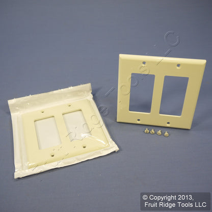 Leviton 80409-NA Almond 2-Gang Decora GFI Unbreakable Nylon Wallplate Cover 2pcs
