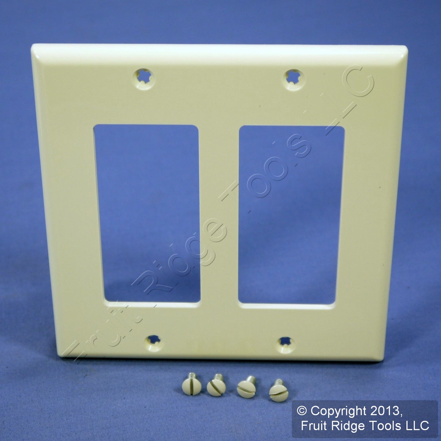 Leviton 80409-NA Almond 2-Gang Decora GFI Unbreakable Nylon Wallplate Cover 2pcs