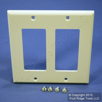 Leviton 80409-NA Almond 2-Gang Decora GFI Unbreakable Nylon Wallplate Cover 2pcs