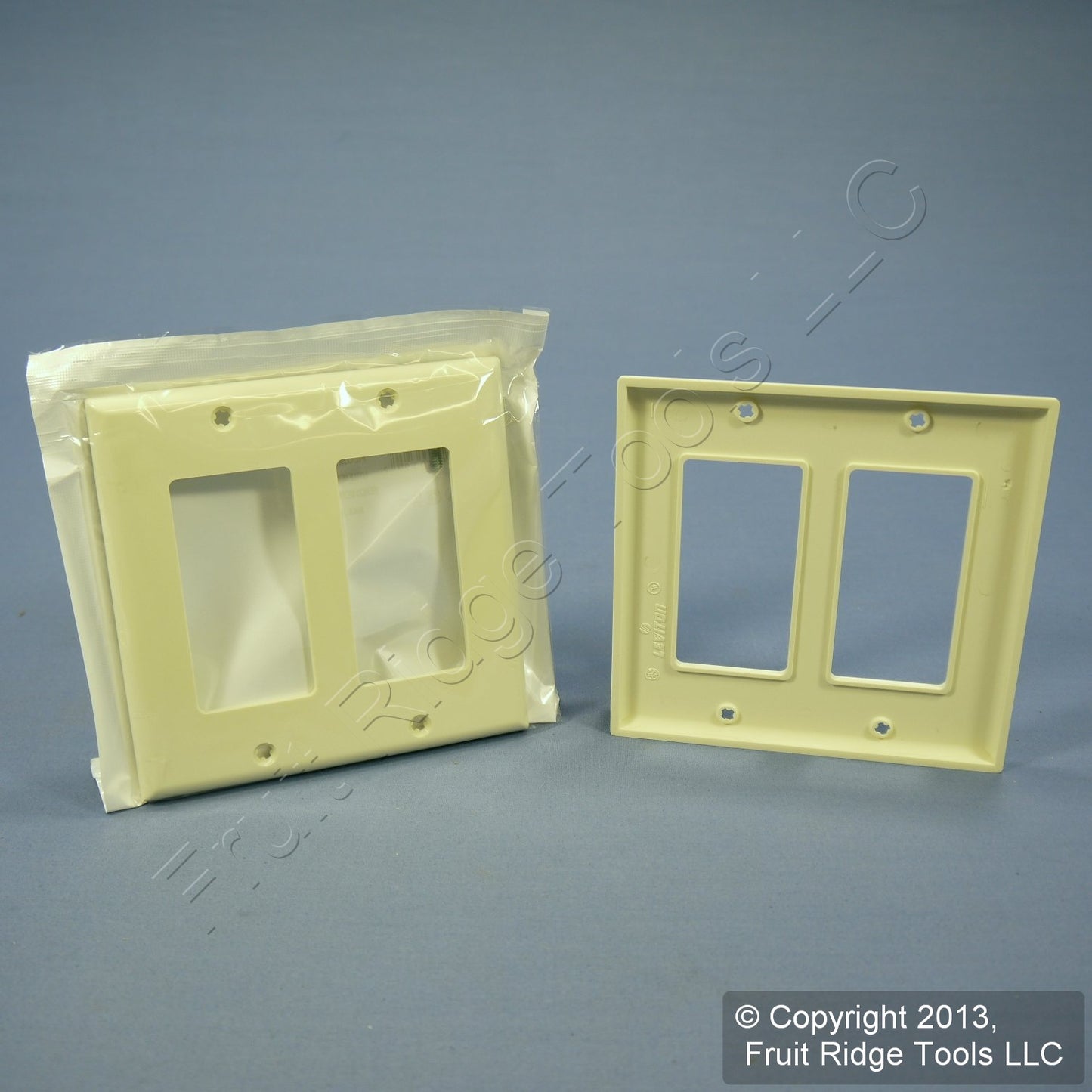 Leviton 80409-NA Almond 2-Gang Decora GFI Unbreakable Nylon Wallplate Cover 2pcs
