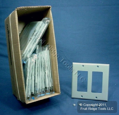 Leviton 80409-NGY Gray 2-Gang Decora GFI Unbreakable Nylon Wallplate Cover 15pcs