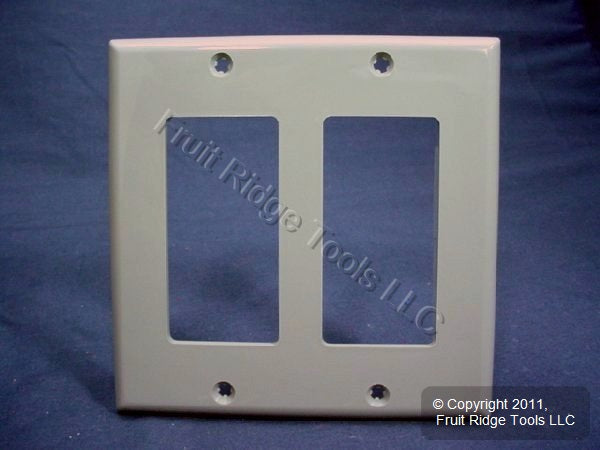 Leviton 80409-NGY Gray 2-Gang Decora GFI Unbreakable Nylon Wallplate Cover 15pcs