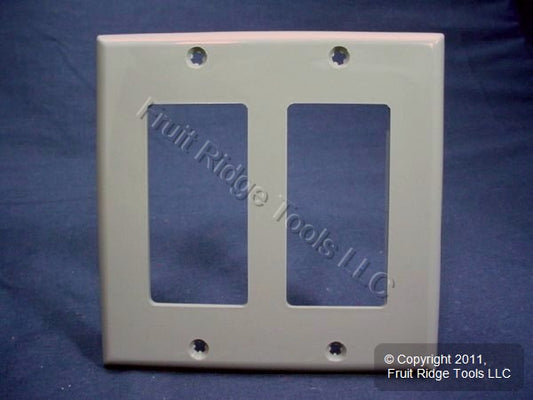 Leviton 80409-NGY Gray 2-Gang Decora GFI Unbreakable Nylon Wallplate Cover 15pcs