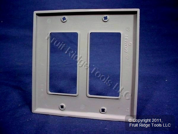 Leviton 80409-NGY Gray 2-Gang Decora GFI Unbreakable Nylon Wallplate Cover 15pcs