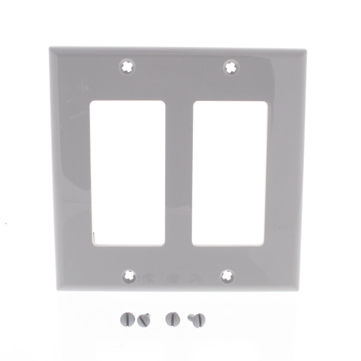 Leviton 80409-NGY Gray 2-Gang Decora Unbreakable Nylon Standard Wallplate Cover
