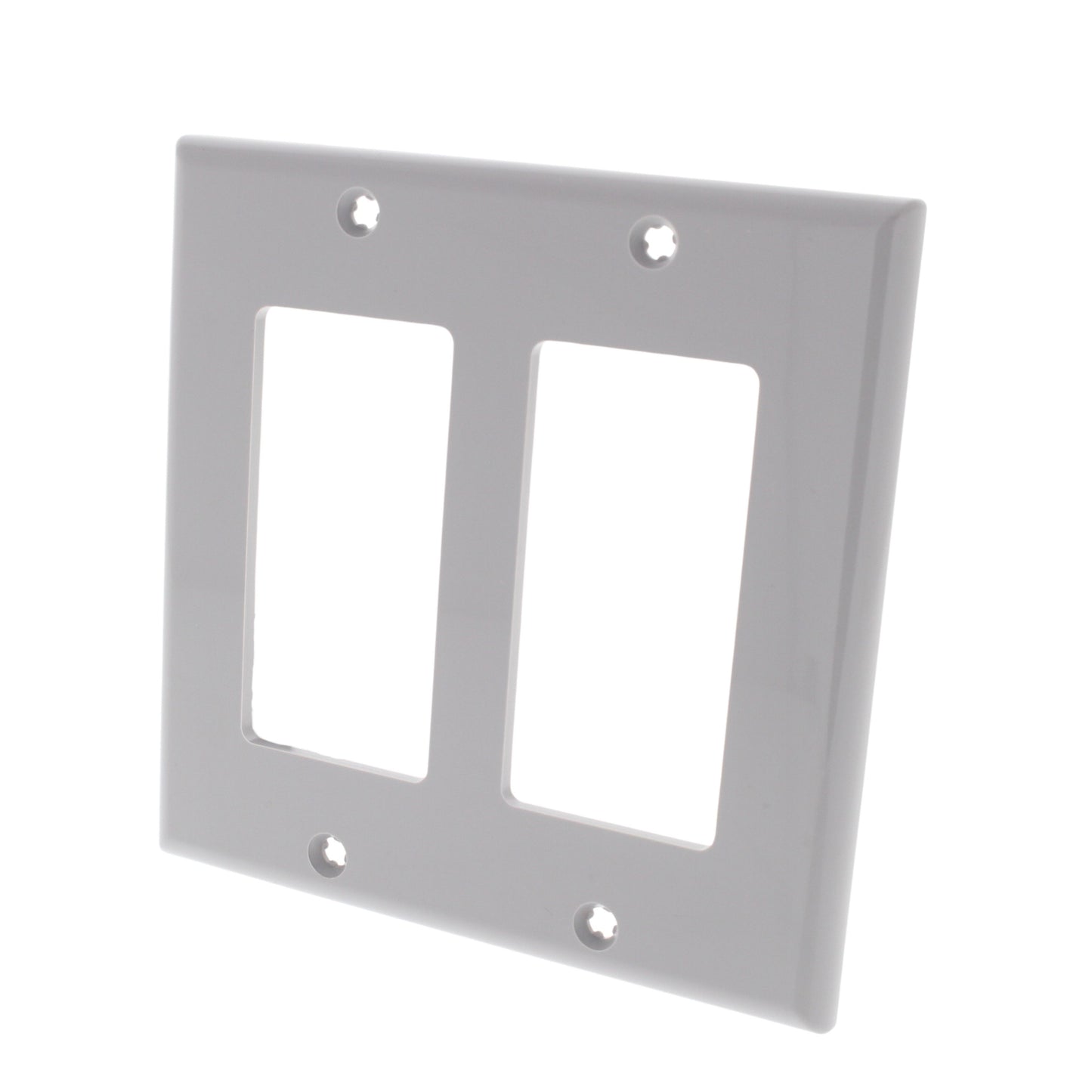 Leviton 80409-NGY Gray 2-Gang Decora Unbreakable Nylon Standard Wallplate Cover