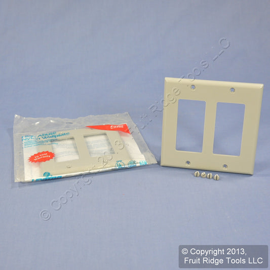 Leviton 80409-NGY Gray 2-Gang Decora GFCI Unbreakable Nylon Wallplate Cover 2pcs