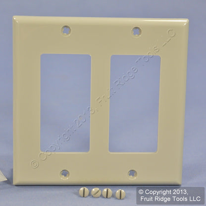 Leviton 80409-NGY Gray 2-Gang Decora GFCI Unbreakable Nylon Wallplate Cover 2pcs