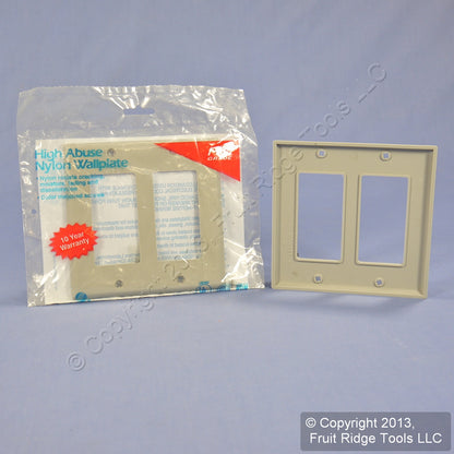 Leviton 80409-NGY Gray 2-Gang Decora GFCI Unbreakable Nylon Wallplate Cover 2pcs
