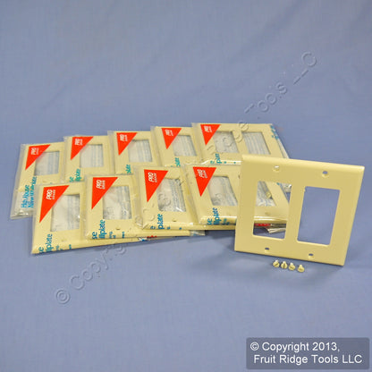 Leviton 80409-NI Ivory 2-Gang Decora GFI Unbreakable Nylon Wallplate Cover 10pcs