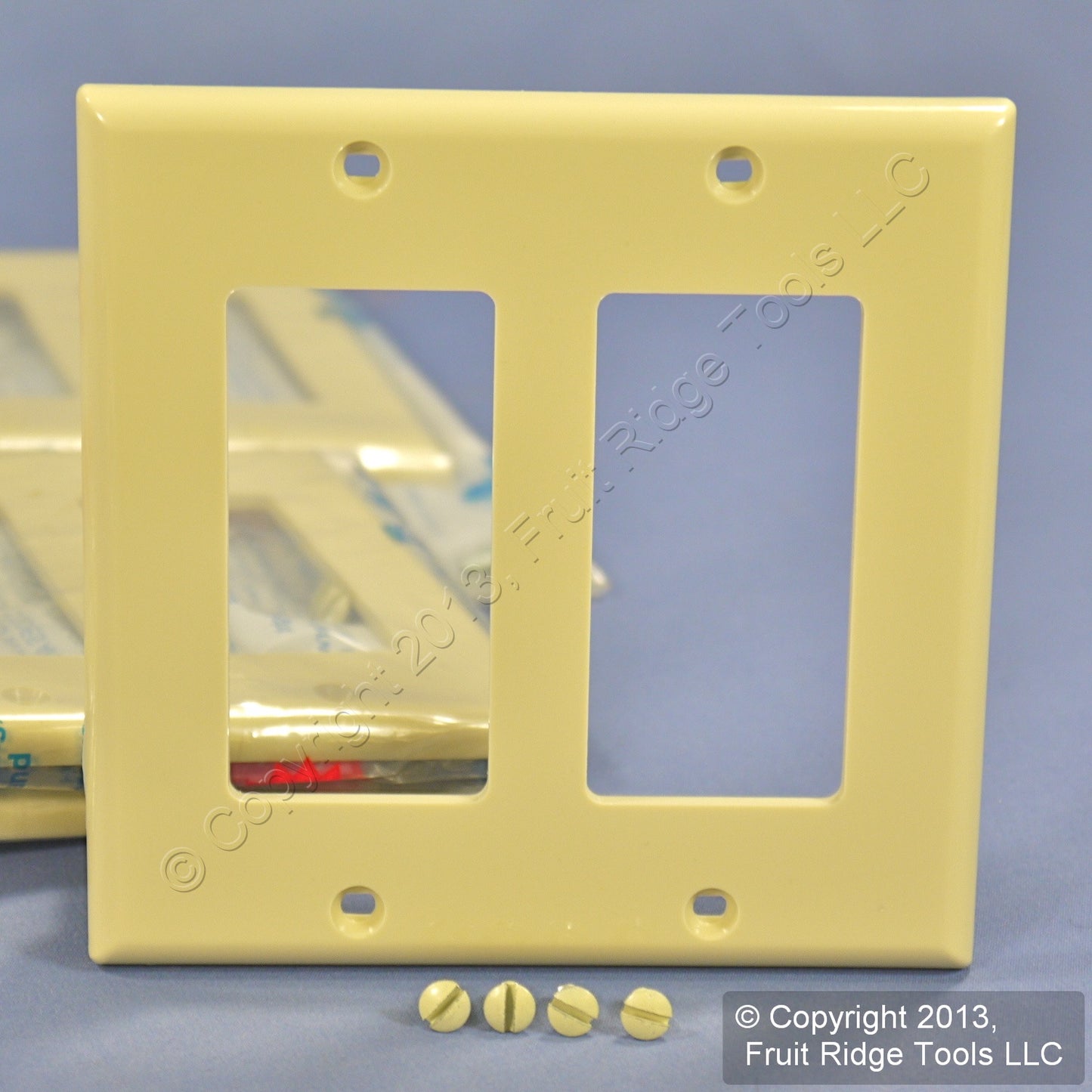 Leviton 80409-NI Ivory 2-Gang Decora GFI Unbreakable Nylon Wallplate Cover 10pcs