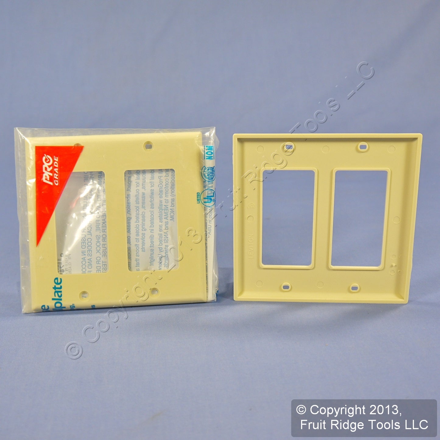 Leviton 80409-NI Ivory 2-Gang Decora GFI Unbreakable Nylon Wallplate Cover 10pcs
