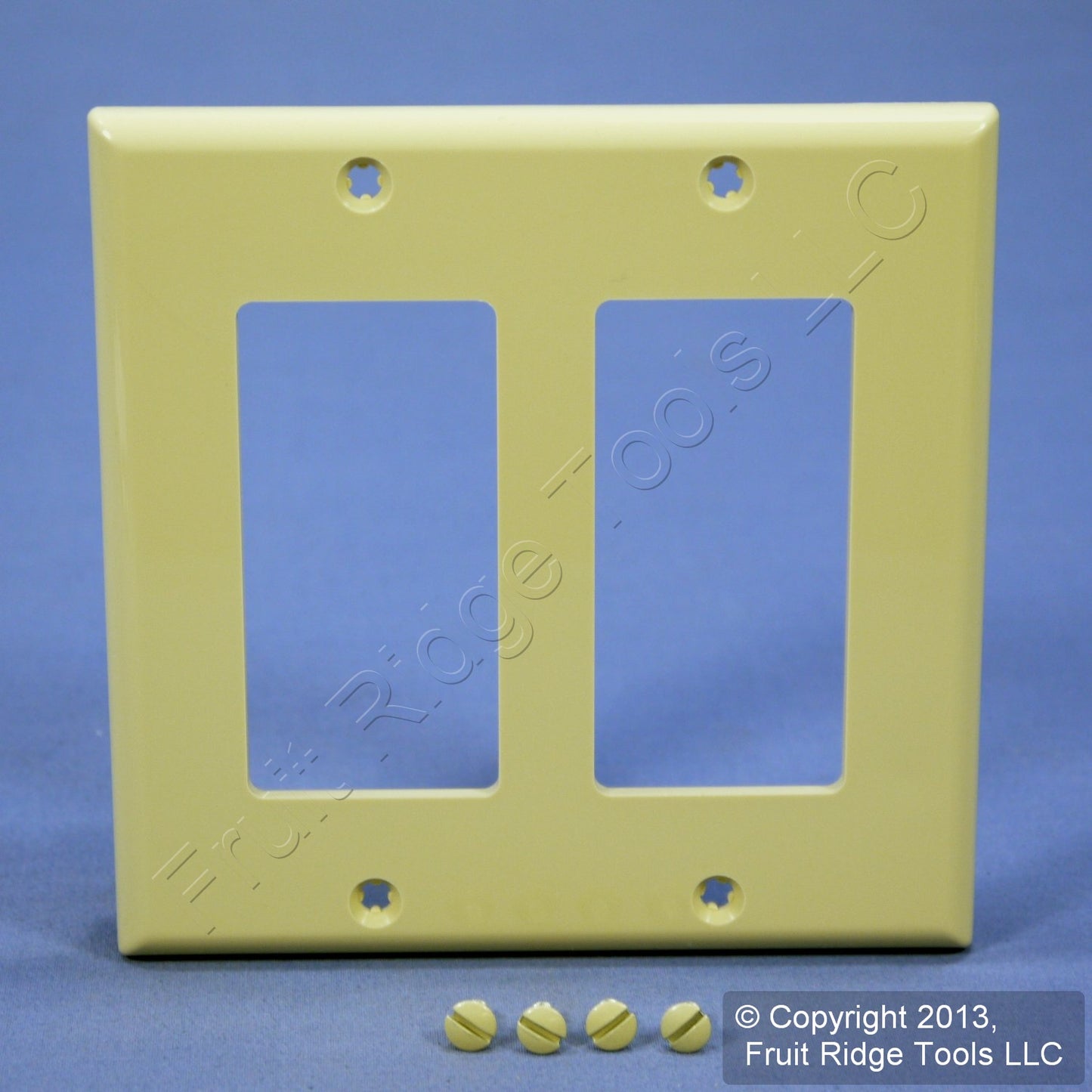 Leviton 80409-NI Ivory 2-Gang Decora Unbreakable Nylon Standard Wallplate Cover