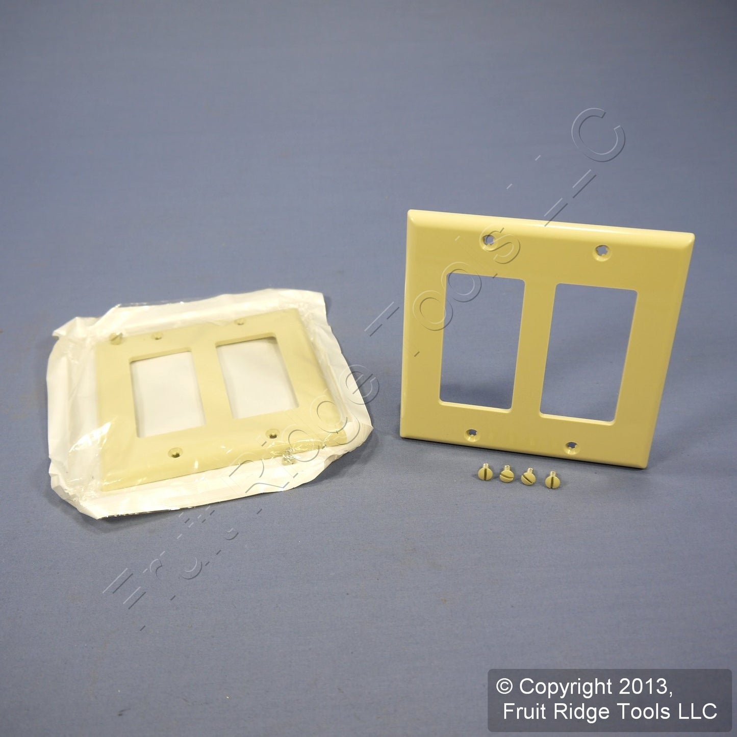 Leviton 80409-NI Ivory 2-Gang Decora GFCI Unbreakable Nylon Wallplate Cover 2pcs