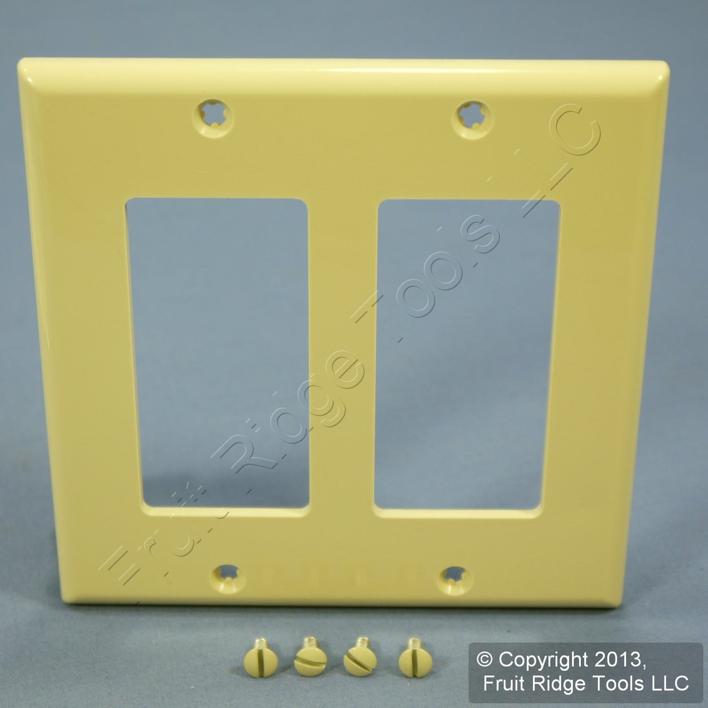 Leviton 80409-NI Ivory 2-Gang Decora GFCI Unbreakable Nylon Wallplate Cover 2pcs
