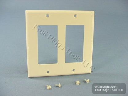 Leviton 80409-NT Light Almond 2-Gang Decora Unbreakable Nylon Wallplate Cover