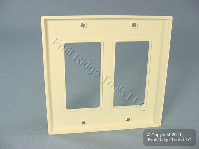 Leviton 80409-NT Light Almond 2-Gang Decora Unbreakable Nylon Wallplate Cover