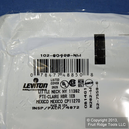 Leviton White Decora 2-Gang Unbreakable Wallplate GFCI GFI Nylon Cover 80409-NW