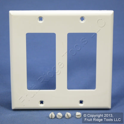Leviton White Decora 2-Gang Unbreakable Wallplate GFCI GFI Nylon Cover 80409-NW